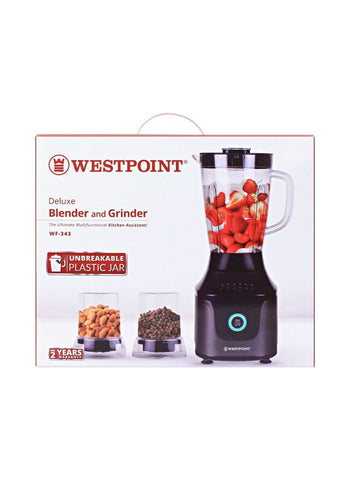 Westpoint Blender and Grinder WF-343 – 350 Watts, Reliable Motor, Simple Operation – Ideal for Daily Blending | Compact and Durable