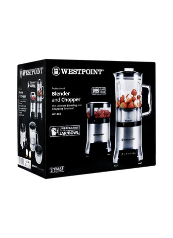 Westpoint Blender and Grinder WF-366 – 800 Watts, Powerful Performance, Durable Build – Kitchen Essential | Perfect for Blending and Grinding