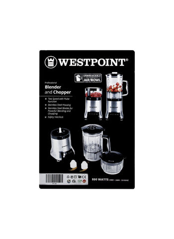 Westpoint Blender and Grinder WF-366 – 800 Watts, Powerful Performance, Durable Build – Kitchen Essential | Perfect for Blending and Grinding