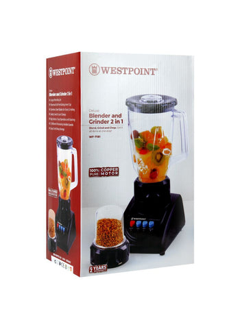 Westpoint Blender and Grinder WF-7181 – 350 Watts, Durable Blades, Easy Operation – Everyday Kitchen Tool | Blend and Grind with Ease