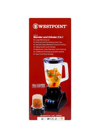 Westpoint Blender and Grinder WF-7181 – 350 Watts, Durable Blades, Easy Operation – Everyday Kitchen Tool | Blend and Grind with Ease