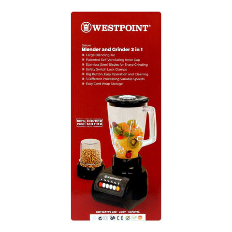 Westpoint Blender and Grinder WF-9291 – 350 Watts, Efficient Performance, Easy to Use – Ideal for Daily Blending | Smooth and Reliable