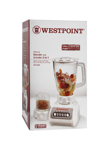 Westpoint Blender and Grinder WF-9292 – 350 Watts, Compact Design, Durable Blades – Everyday Kitchen Tool | Blend and Grind with Ease