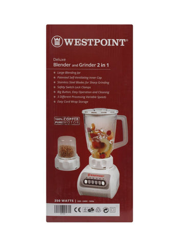 Westpoint Blender and Grinder WF-9292 – 350 Watts, Compact Design, Durable Blades – Everyday Kitchen Tool | Blend and Grind with Ease