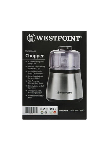 Westpoint Chopper WF-1070 – 800 Watts, High Performance, Sleek Design – Ultimate Kitchen Helper | Fast and Efficient