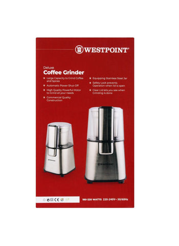 Westpoint Coffee Grinder WF-9224 – 180-220 Watts, Compact Design, Consistent Grinding – Kitchen Must-Have | Perfect for Fresh Coffee