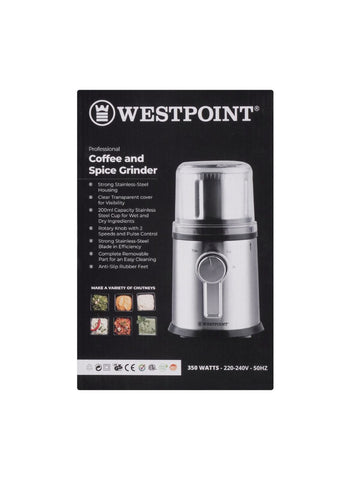 Westpoint Coffee and Spice Grinder WF-9226 – 350 Watts, Multi-Function, Durable Design – Kitchen Essential | Grind Coffee and Spices with Ease