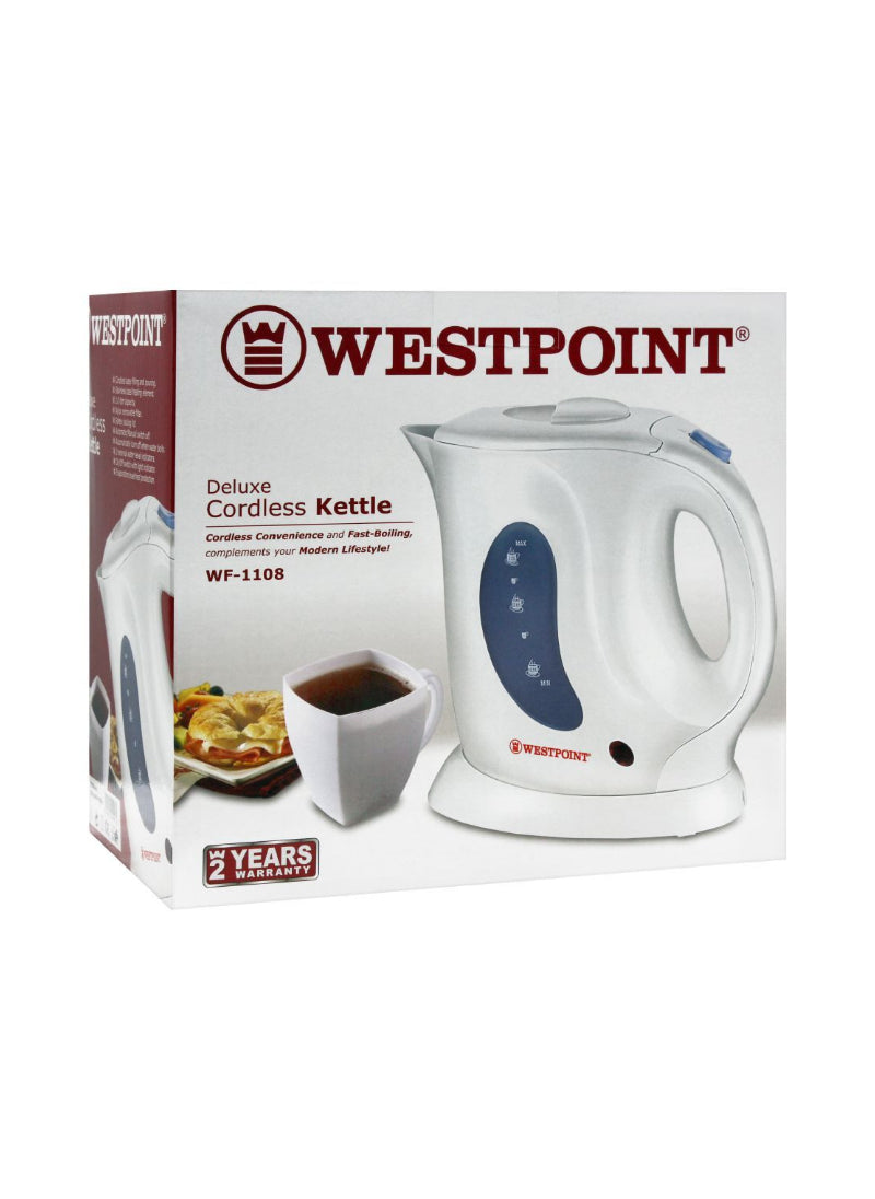 Westpoint Cordless Kettle WF-1108 – 1850 Watts, Efficient Heating, Modern Look – Ideal for Quick Boiling | User-Friendly and Reliable