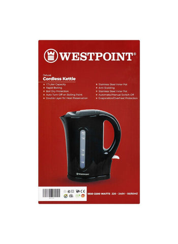 Westpoint Cordless Kettle WF-3119 – 1850-2200 Watts, Fast Boiling, Sleek Design – Kitchen Essential | Reliable and Convenient