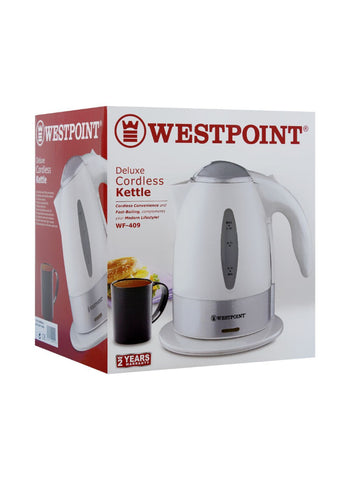 Westpoint Cordless Kettle WF-409 – 1850 Watts, Fast Heating, Compact Build – Essential for Quick Boiling | Safe and Efficient