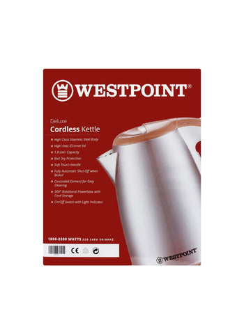 Westpoint Cordless Kettle WF-6171 – 1850-2200 Watts, High Power, Elegant Design – Kitchen Essential | Quick and Safe Heating