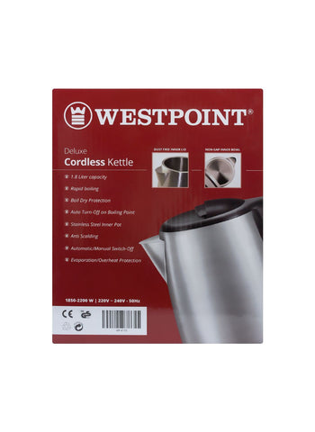 Westpoint Cordless Kettle WF-6172 – 1850-2200 Watts, Efficient Heating, Modern Look – Perfect for Daily Use | Fast and Reliable