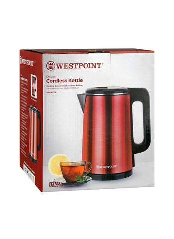 Westpoint Cordless Kettle WF-6174 – 1500 Watts, Sleek Design, Energy Efficient – Perfect for Quick Heating | Safe and Easy to Use