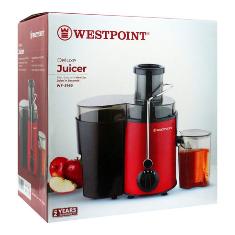 Westpoint Deluxe Juicer WF-5160 – 500W Power, Stainless Steel Grater, Large Capacity Jar, Detachable Parts for Easy Cleaning – Juicer