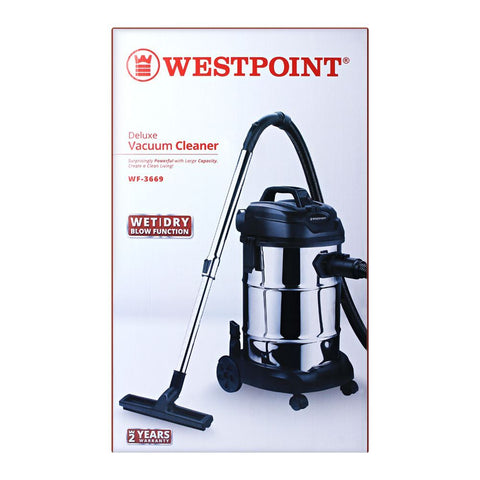 Westpoint Deluxe Vacuum Cleaner WF-3669, 2 Year Brand Warranty – High Suction, Wet & Dry Function, 1500W Power, Low Noise, Large Capacity, Easy Mobility Vaccum Cleaners