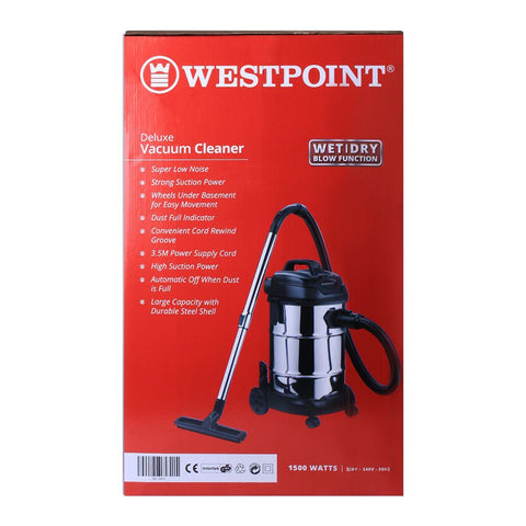 Westpoint Deluxe Vacuum Cleaner WF-3669, 2 Year Brand Warranty – High Suction, Wet & Dry Function, 1500W Power, Low Noise, Large Capacity, Easy Mobility Vaccum Cleaners