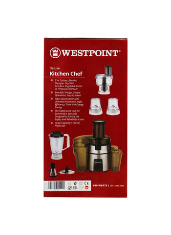 Westpoint Food Processor WF-1853 – 600 Watts, High Power, Versatile Use – Ideal for Quick and Efficient Food Preparation | Reliable Performance