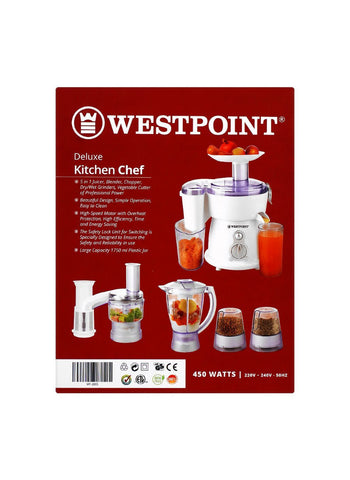 Westpoint Food Processor WF-2805 – 450 Watts, Durable Build, Efficient Performance – Kitchen Essential | Easy and Reliable Food Prep