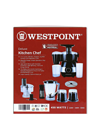 Westpoint Food Processor WF-4805 – 450 Watts, Versatile Function, Simple Operation – Perfect for Home Cooking | Easy to Clean