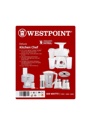 Westpoint Food Processor WF-4806 – 450 Watts, Durable and Compact, User-Friendly Design – Ideal for Everyday Use | Reliable Food Prep