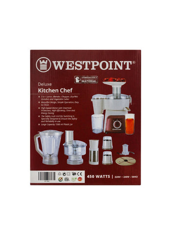 Westpoint Food Processor WF-5806 – 450 Watts, Durable Construction, User-Friendly – Perfect for Quick and Efficient Food Processing | Versatile Kitchen Tool