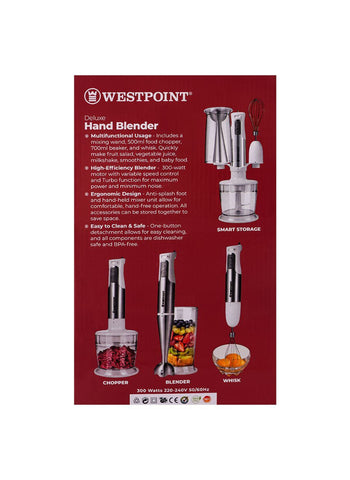 Westpoint Hand Blender 3-in-1 WF-9816 – 600 Watts | Convenient Hand Blender for Everyday Cooking Needs