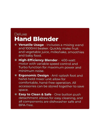 Westpoint Hand Blender WF-9814 – 600 Watts Powerful Handheld Blender | Ideal for Smoothies, Soups, & More