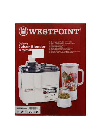 Westpoint Juicer Blender Drymill WF-1187 – 500 Watts | Efficient All-in-One Kitchen Blender