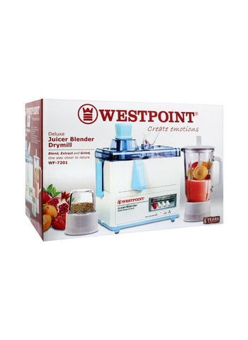 Westpoint Juicer Blender Drymill WF-7201GL – 500 Watts | Multi-Purpose Juicer, Blender, & Grinder