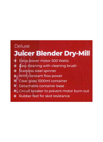 Westpoint Juicer Blender Drymill WF-7501GL – 500 Watts | Compact Juicer & Blender with Grinder Function