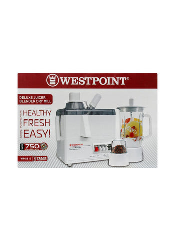 Westpoint Juicer Blender Drymill WF-8813 – 750 Watts | Versatile Juicer & Blender for Smoothies & Spices