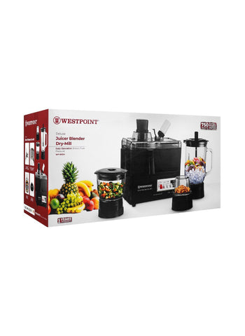 Westpoint Juicer Blender Drymill WF-8824 – 750 Watts | Multi-Purpose Juicer & Blender for Home Use