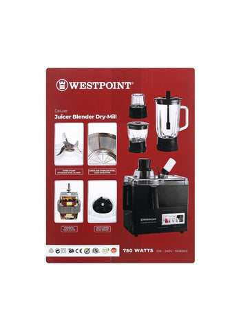 Westpoint Juicer Blender Drymill WF-8824 – 750 Watts | Multi-Purpose Juicer & Blender for Home Use