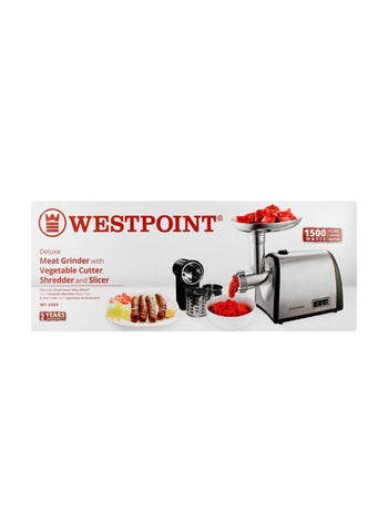 Westpoint Meat Grinder with Vegetable Cutter WF-3350 – 1500 Watts | Versatile Meat Grinder with Vegetable Cutter