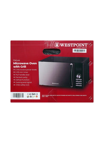 Westpoint Microwave Oven with Grill WF-832DG – 1250 Watts | Powerful Microwave with Grill for Cooking Versatility