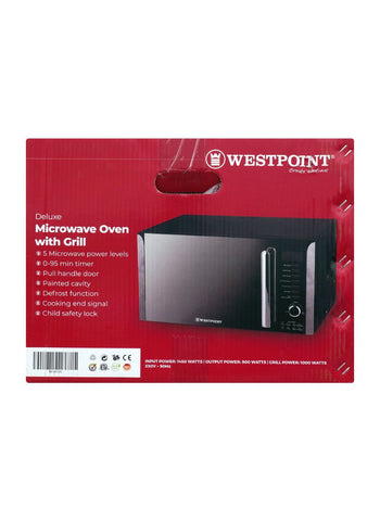 Westpoint Microwave Oven with Grill WF-841DG – 220 Watts | Compact Microwave with Grill for Easy Grilling & Cooking