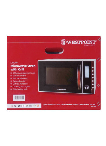 Westpoint Microwave Oven with Grill WF-853DG – 220 Watts | Durable Microwave with Advanced Grill Feature for Efficient Cooking