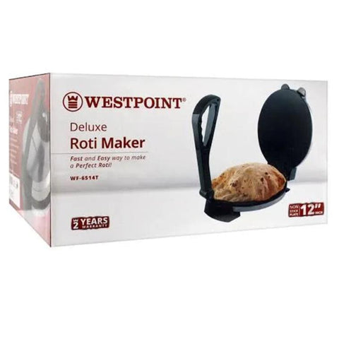 Westpoint 2000W WF-6514T Roti Maker – 12" Non-Stick Plate, Cool Touch Housing, Quick Heating, Thermostatic Control – Roti Maker