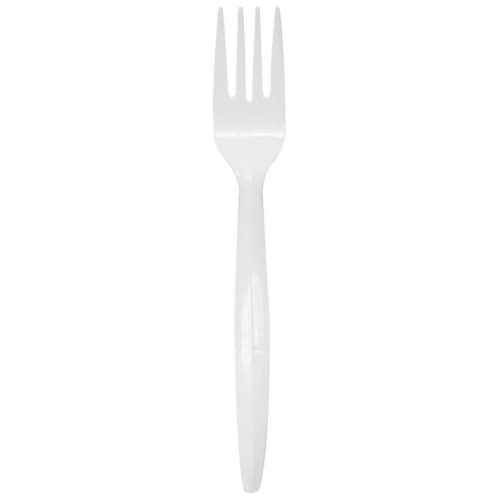 White Plastic Fork 10Pcs – Simple Design, Durable, Convenient – Disposable Cutlery | Great for Any Event