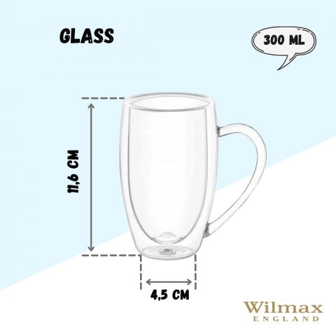 Wilmax Double Wall Tea/Coffee Mug 300ml – Double Wall Insulated Mug – Cups & Mugs | Home & Kitchen