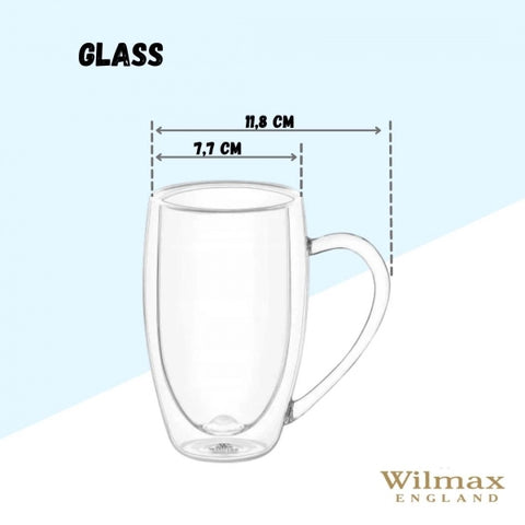 Wilmax Double Wall Tea/Coffee Mug 300ml – Double Wall Insulated Mug – Cups & Mugs | Home & Kitchen