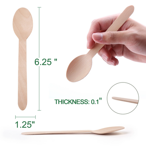 Wooden Spoon –  (Pack Of 10Pcs) Biodegradable Wooden Cutlery | Essentials