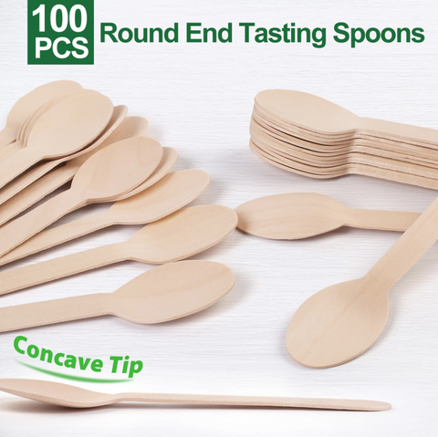 Wooden Spoon –  (Pack Of 10Pcs) Biodegradable Wooden Cutlery | Essentials