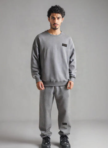 XII.X Crew Neck Sweater Heather Grey – Soft Cotton Blend, Relaxed Fit, Classic Style – Fashion | Perfect for Layering