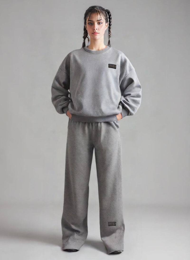 XII.X Sweat Pants Heather Grey – Soft Fleece Material, Easy Fit, Adjustable Waistband – Activewear | Perfect for Lounging or Gym Wear