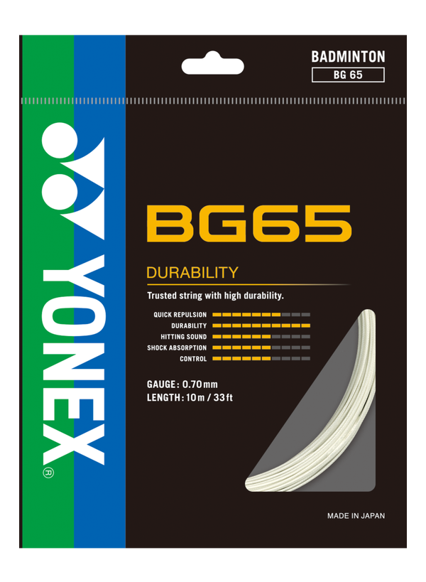 Yonex BG 65 Original Badminton String – Durable, High-Performance, Reliable – Ideal for Badminton Rackets