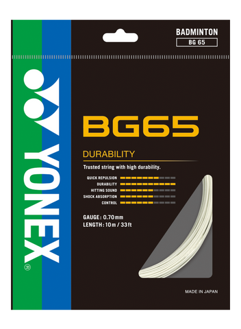 Yonex BG 65 Original Badminton String – Durable, High-Performance, Reliable – Ideal for Badminton Rackets