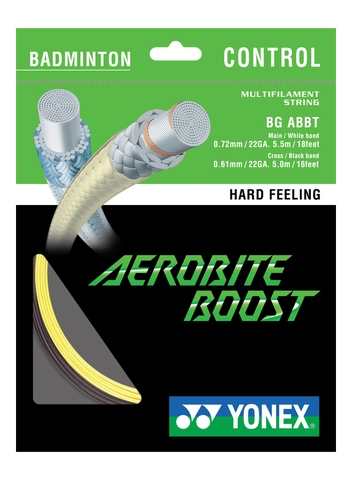 Yonex Aerobite Boost Badminton String – Enhanced Spin Control, Superior Durability, High Tension Performance – Single Set