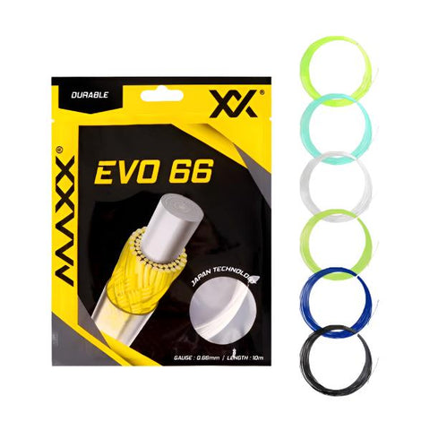 Maxx Evo 66 Badminton String – High Tensile Strength, Excellent Durability, Superior Control – Ideal for Competitive Play