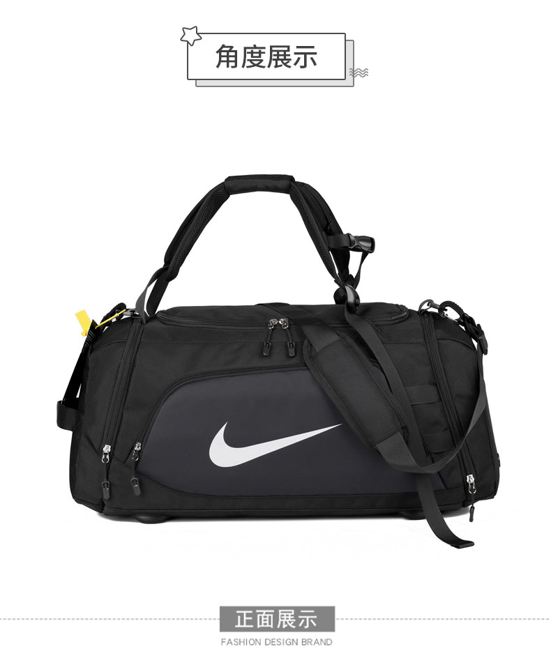 Nike Brasilia Gym Duffel Bags Replica – All Black, Spacious, Durable, Adjustable Straps – Perfect for Gym & Travel